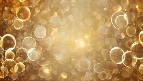 abstract illustration grunge  background featuring a bokeh effect with a warm, golden color palette, filled with circular light spots of varying sizes, creating a sense of depth and texture