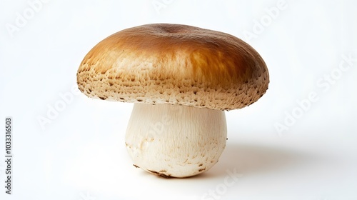 penny bun mushroom on isolated white background. 
