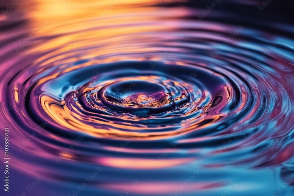 Abstract Water Ripples with Colorful Reflections Abstract Water Ripples with Colorful Reflections