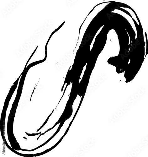Abstract grunge brush stroke design element vector