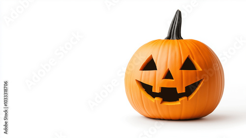 carved Halloween pumpkin isolated.