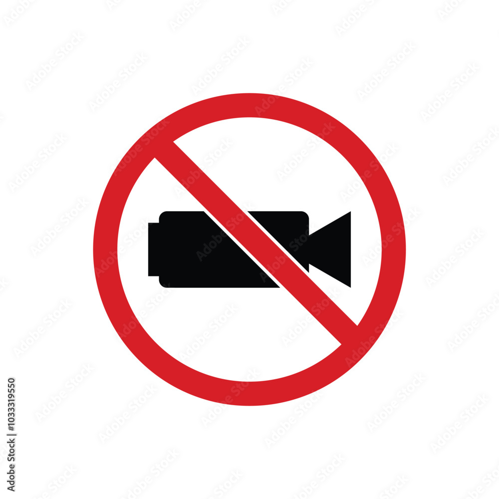 no video allowed icon vector recording permitted sign symbol isolated on white background no video allowed icon vector recording permitted sign symbol isolated on white background