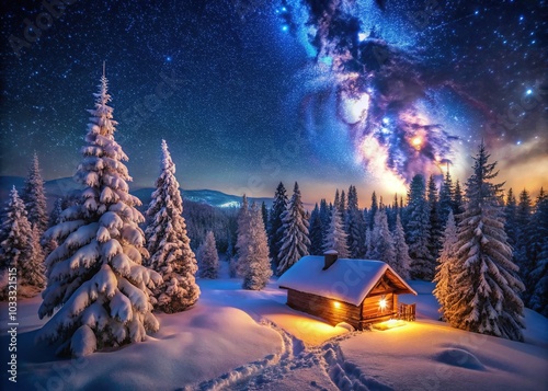 Magical Winter Night: Long Exposure Christmas Landscape