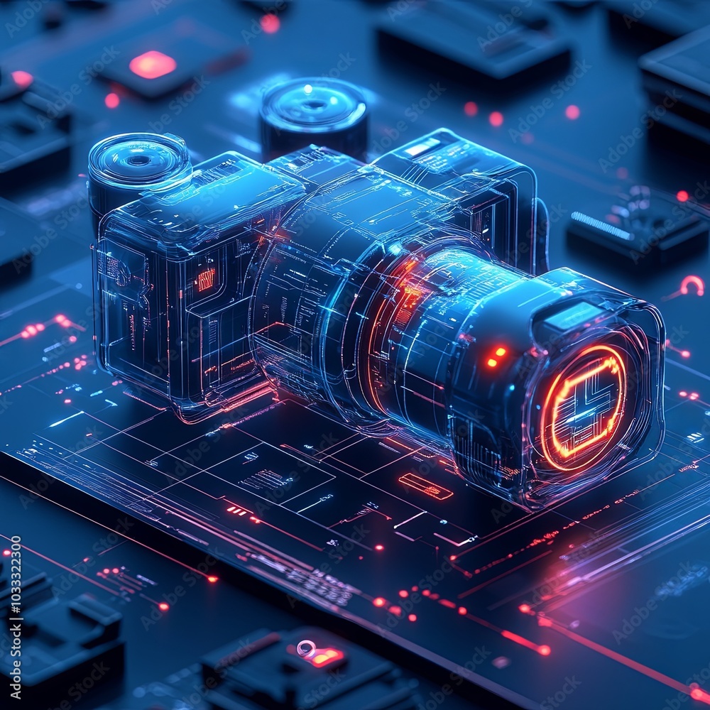 Fototapeta premium Futuristic Camera Technology Concept