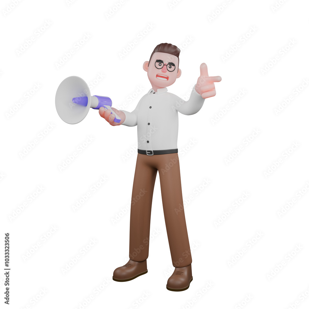 Animated Professional Sociologist. A male sociologist is standing while carrying a loudspeaker and giving a finger gun symbol. Societal Animated Professional Sociologist. A male sociologist is standing while carrying a loudspeaker and giving a finger gun symbol. Societal