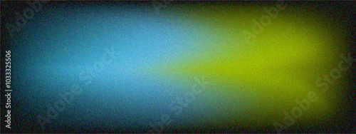 Gradient blue, yellow, white grainy noise texture background. Wave granny banner, poster, wallpaper background.
