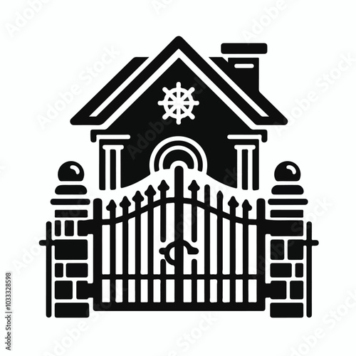 house gate  black vector