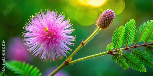 Sensitive Plant: Mimosa Pudica Reacts to Touch photo