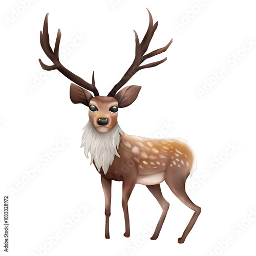 Deer water color hand-draw element PNG