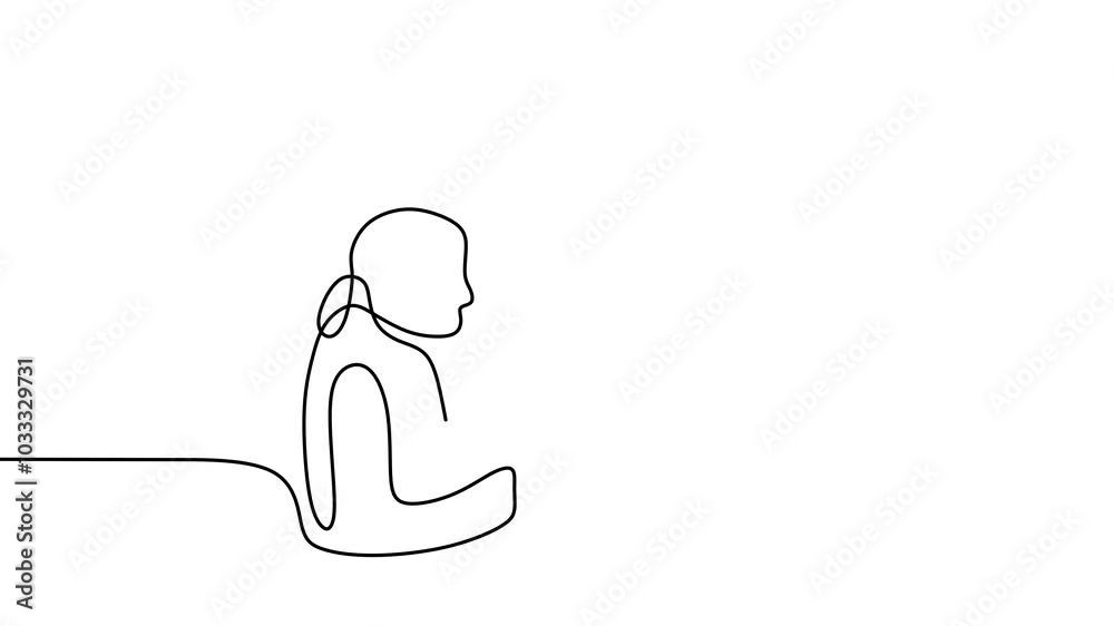 Continuous drawing line art of discussion with black line and white background. One line Continuous drawing line art of discussion with black line and white background. One line