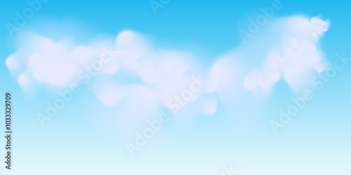 blue sky with white clouds. clear blue sky with a few clouds. Vector illustrator