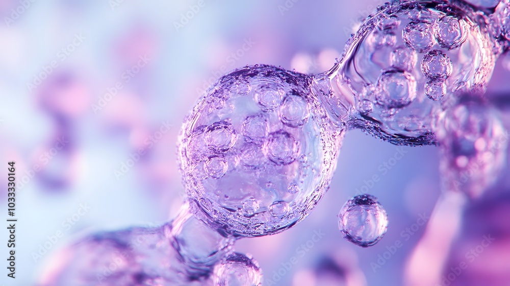 Abstract Close-Up of Purple Spheres and Bubbles Abstract Close-Up of Purple Spheres and Bubbles