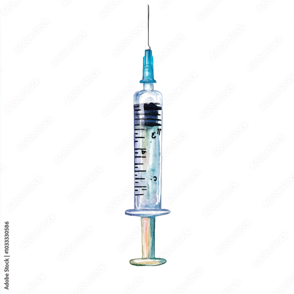 Syringe watercolor clipart illustration Syringe watercolor clipart illustration