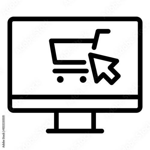 Online shopping icon. Vector line icon