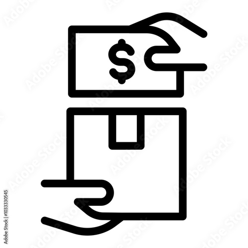 Cash on delivery icon. Vector line icon