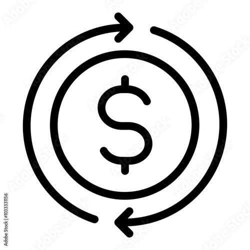 Refund icon. Vector line icon