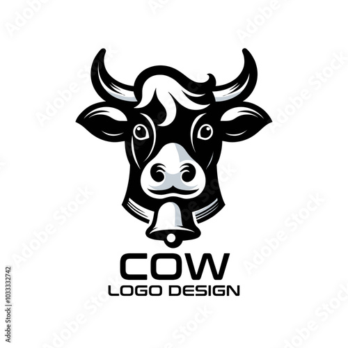 Cow Vector Logo Design photo