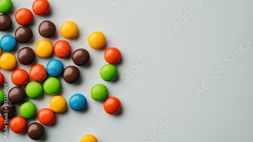 Colorful Candy Assortment on Clean Background