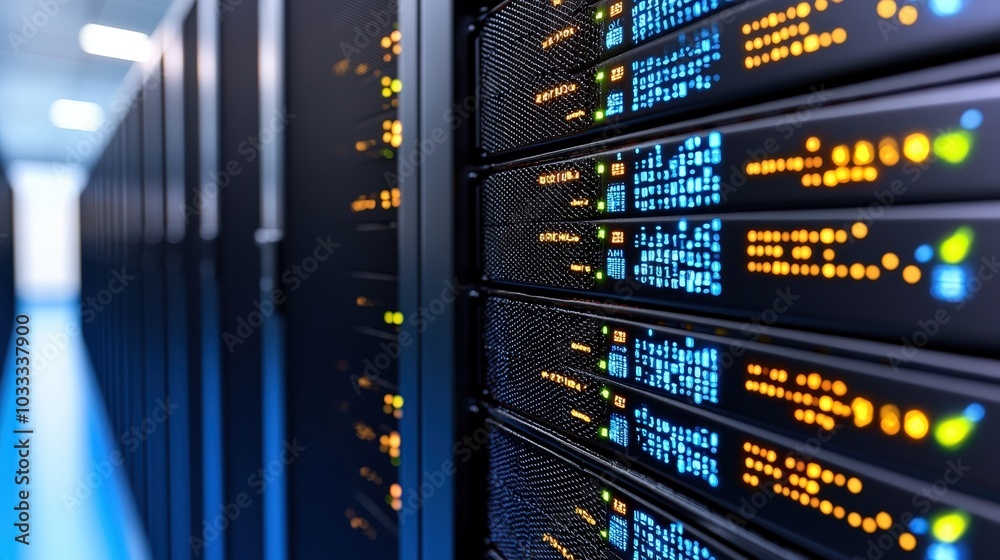 Server Room Data Center Technology Infrastructure Rack Network Hardware Server Room Data Center Technology Infrastructure Rack Network Hardware
