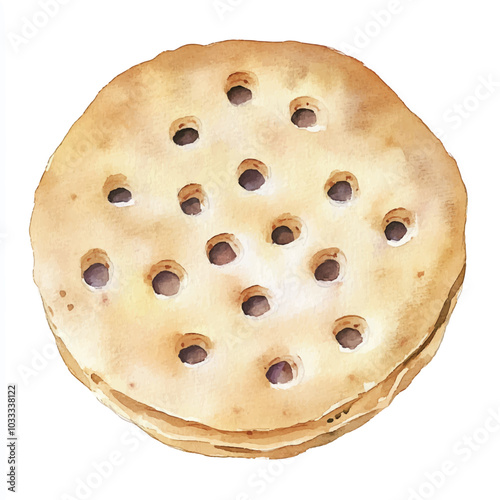 Biscuit watercolor clipart illustration
