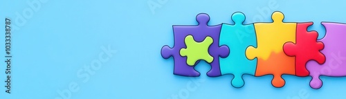 puzzle piece concept flat design top view professional theme cartoon drawing Complementary Color Scheme