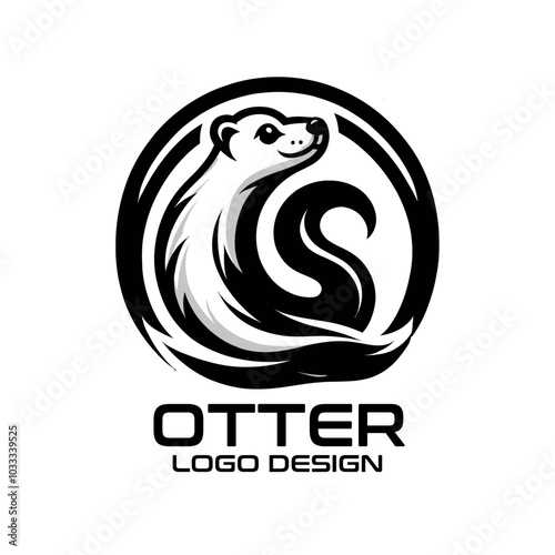 Otter Vector Logo Design photo