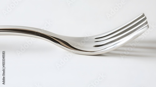 Stainless steel fork isolated on white background. 