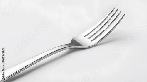 Stainless steel fork isolated on white background. 