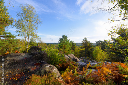 Point of the view in the Apremont Gorges. Fontainebleau forest photo