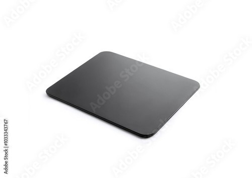 3D render illustration of a Blank empty grey mousepad mockup template design isolated on a white background