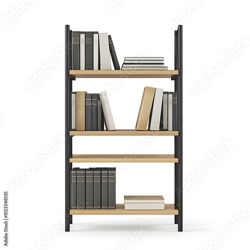 Bookshelf, white background, a source of knowledge within the home