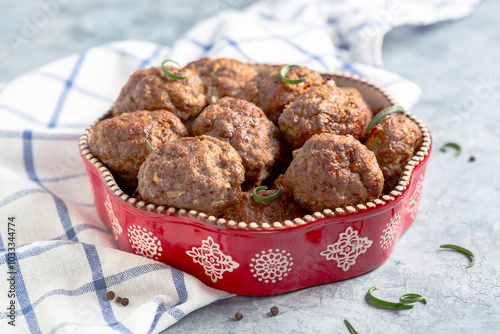 Baked meat patties.