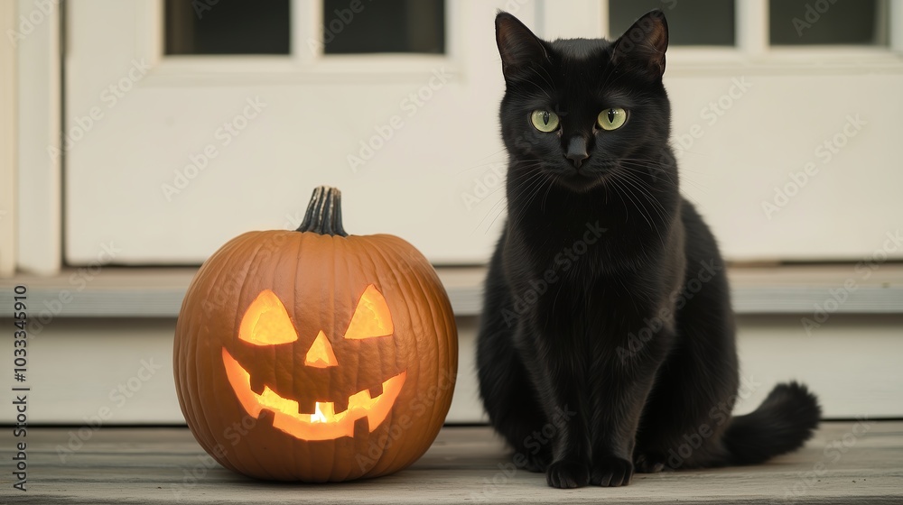 Black Cat and Pumpkin Decor for Halloween Black Cat and Pumpkin Decor for Halloween