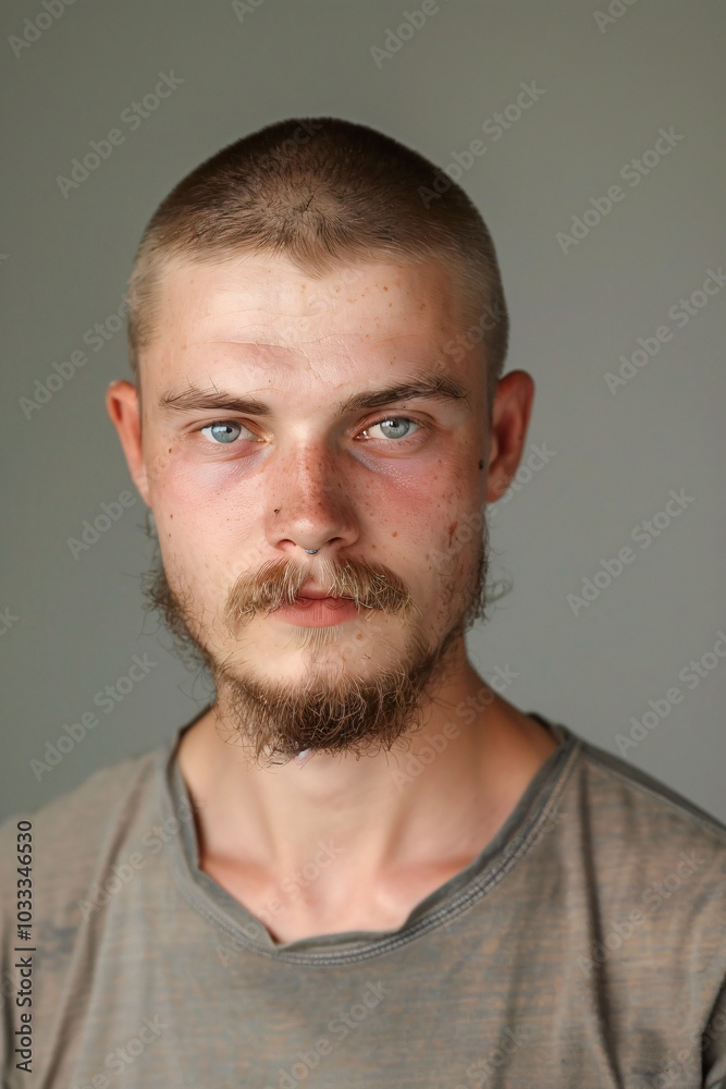 Obraz premium Portrait of a European Man: Classic Profile and Natural Expression.
