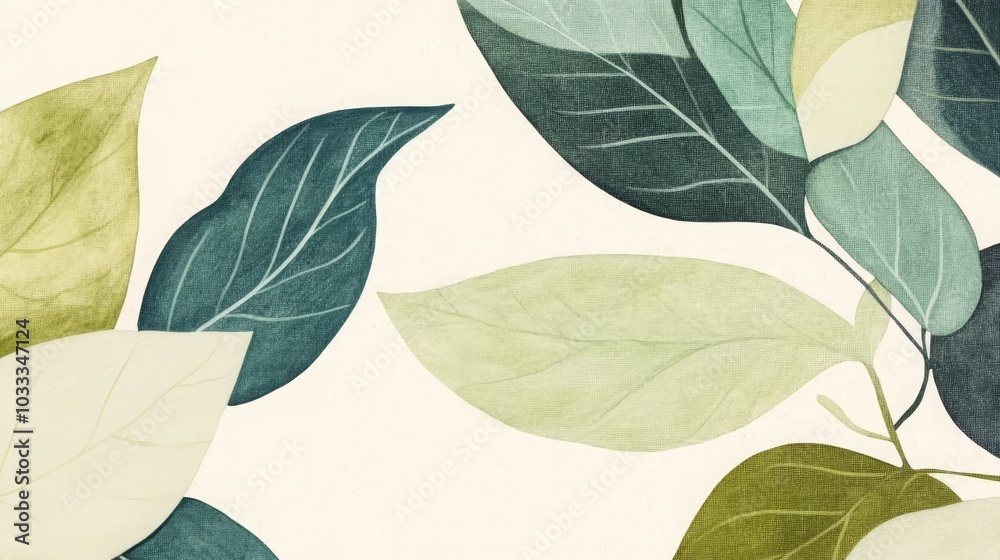 Green and Blue Leaves Pattern, Subtle Leaf Design, Nature Inspired Artwork, Botanical Print, Greenery Decor, Leafy Wall Art Green and Blue Leaves Pattern, Subtle Leaf Design, Nature Inspired Artwork, Botanical Print, Greenery Decor, Leafy Wall Art