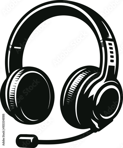 headfone black vector