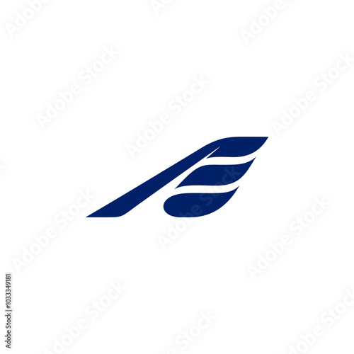 air plane elevate logo icon letter A simple wing or tail with the shape plane