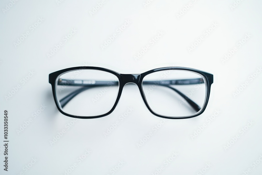 Black framed glasses on a white background. Black framed glasses on a white background.