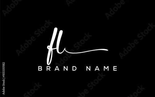 FL letter beauty handwriting vector logo.