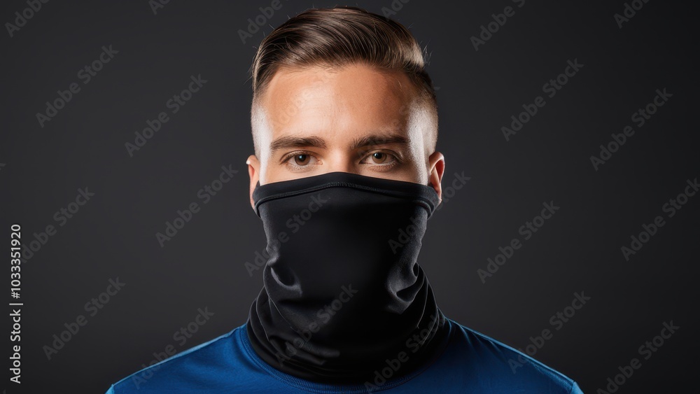 Customizable neck gaiter mockup for visualizing unique designs on a versatile face and neck covering. Suitable for outdoor wear, sports, or promotional use Customizable neck gaiter mockup for visualizing unique designs on a versatile face and neck covering. Suitable for outdoor wear, sports, or promotional use