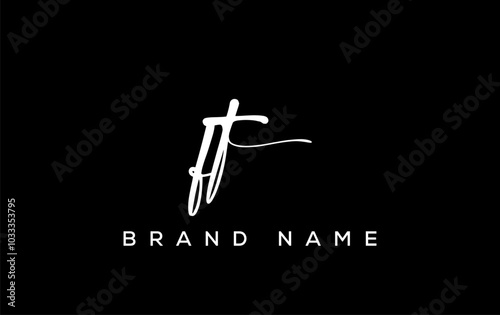 FT letter beauty handwriting vector logo. photo