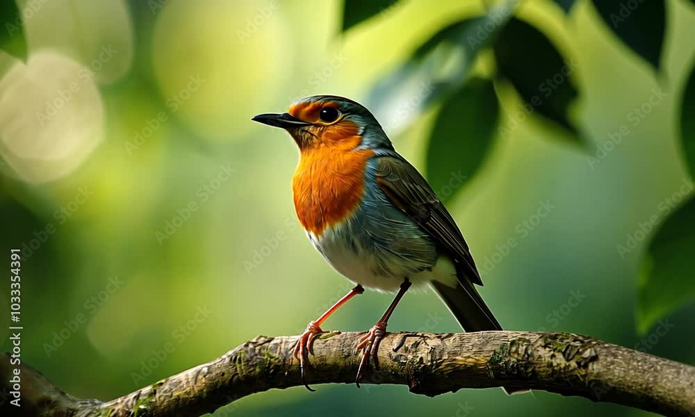 A vibrant bird perched on a branch in a blurred natural setting. A vibrant bird perched on a branch in a blurred natural setting.