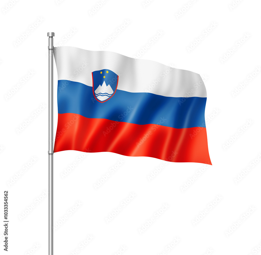 Fototapeta premium Slovenian flag isolated on white