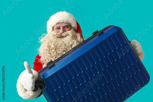 Santa Claus with suitcase s...