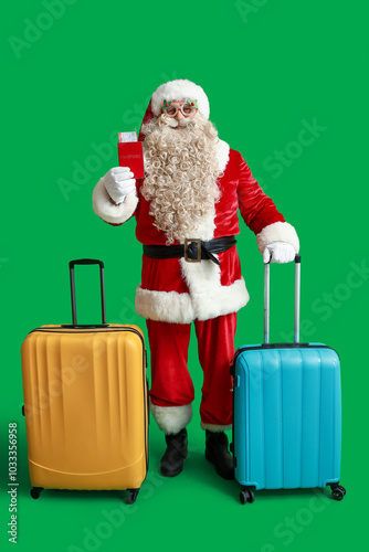 Santa Claus with suitcases,...