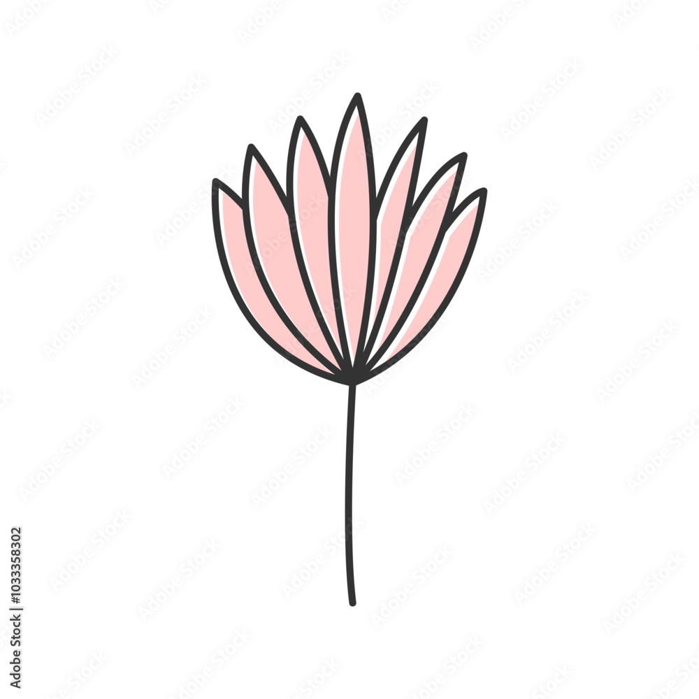 Minimal floral icon vector line art, floral icon vector illustration in handdrawn style Minimal floral icon vector line art, floral icon vector illustration in handdrawn style