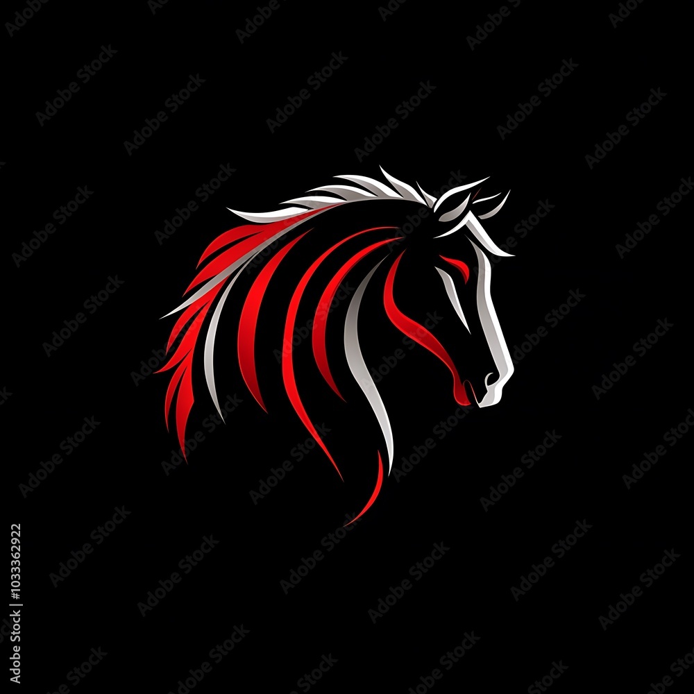 Artistic brown horse head logo design on deep dark background design Artistic brown horse head logo design on deep dark background design