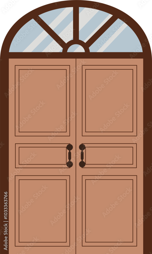 Simple wooden double door vector Simple wooden double door vector
