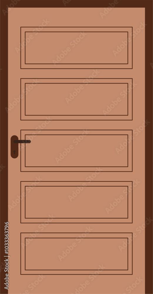 Simple wooden door vector