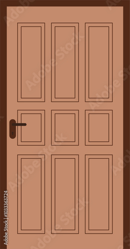 Simple wooden door vector